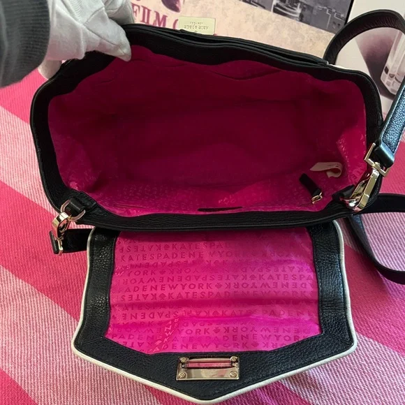 Kate Spade Black and Cream crossbody and top handle - Picture 12 of 15